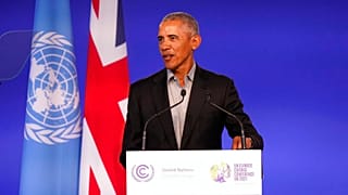 Former U.S. President Barack Obama speaks during the COP26 U.N. Climate Summit 