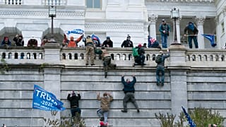 The suspect is facing charges over the storming of the US Capitol building in January.