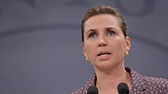 Denmark's Prime Minister Mette Frederiksen speaks during a press conference on coronavirus in the Prime Minister's Office at Christiansborg in Copenhagen