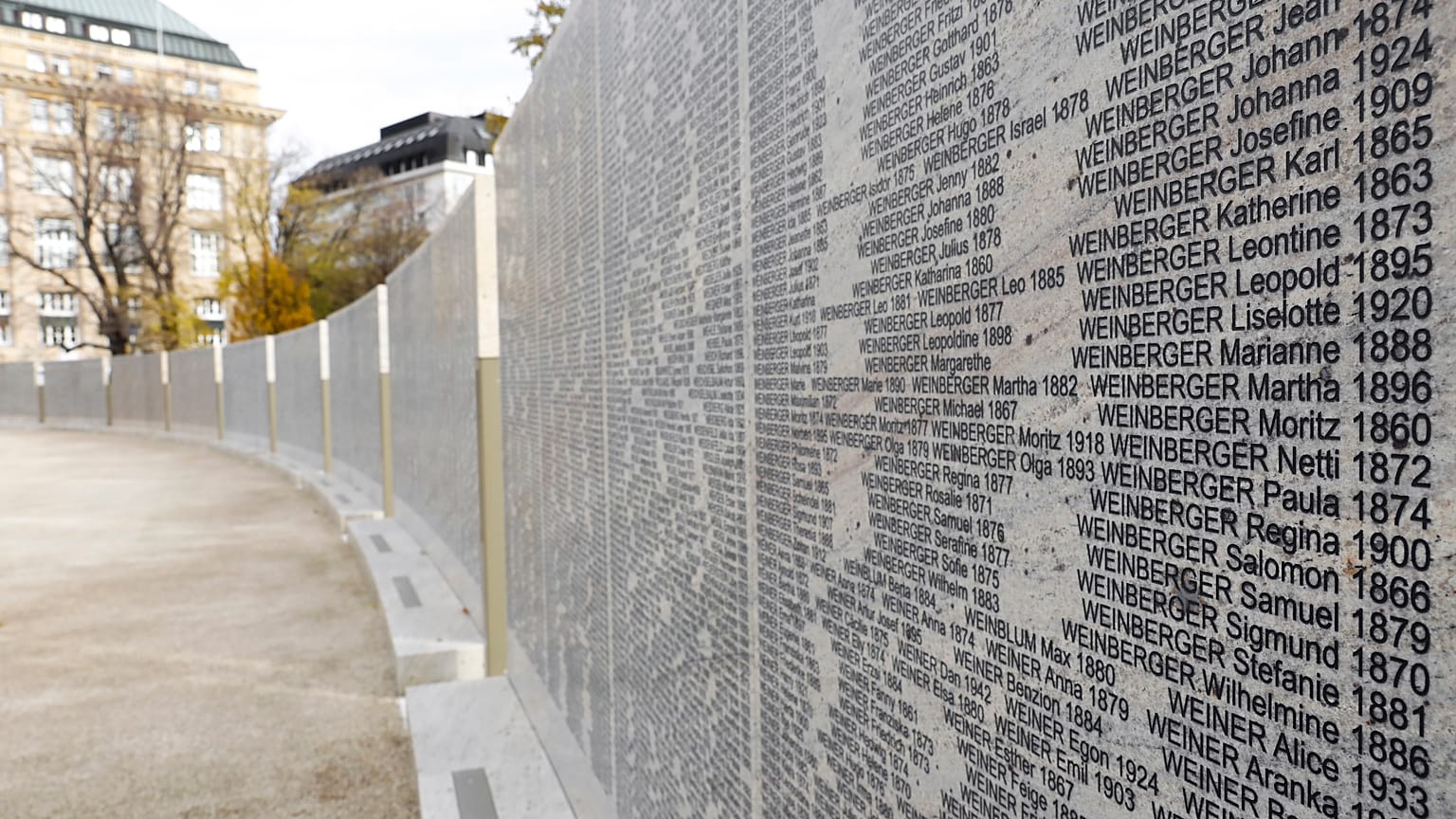 The Shoah Wall of Names Memorial carries the name of every Austrian Jew murdered by the Nazis.
