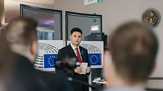 Márki-Zay Péter és Ujhelyi István sajtótájékoztatója Brüsszelben 2021.11.10-én