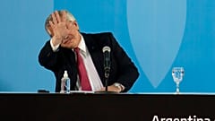 Alberto Fernandez en una rueda de prensa para anunciar medidas económicas el 30 de septiembre de 2021