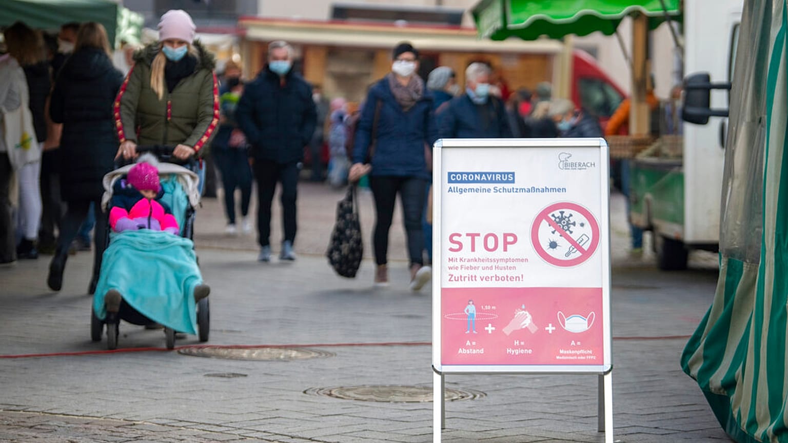 Auf dem Markt in Biberach in Deutschland