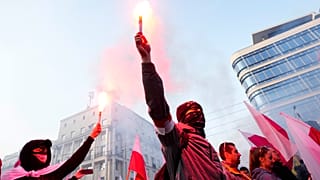 Protesters attend in the annual Independence Day march in Warsaw