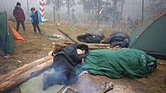 Migranci przy granicy polsko-białoruskiej