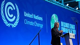 UN Secretary-General Antonio Guterres speaks at the COP26 U.N. Climate Summit in Glasgow, Scotland