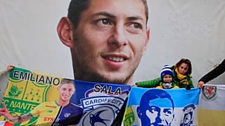 Tributes to Emiliano Sala on display at La Beaujoire stadium in Nantes.