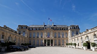 The courtyard of the Elysee Palace is pictured in Paris, France, Friday July 5, 2019. 