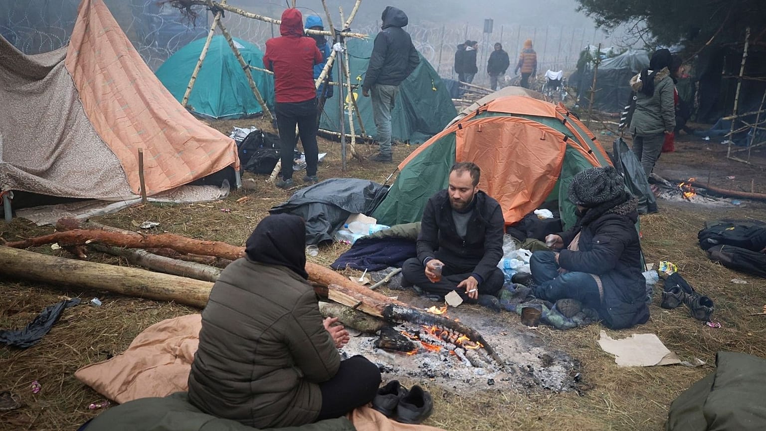 مهاجران در مرز بلاروس با لهستان