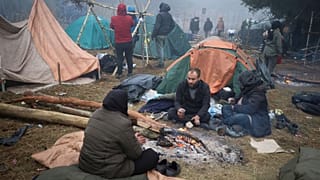 مهاجران در مرز بلاروس با لهستان