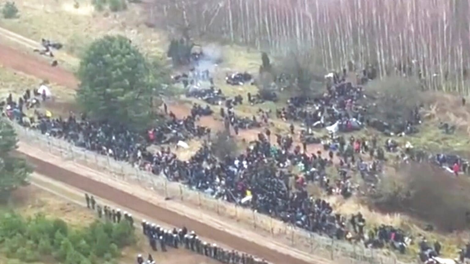 Migranten an der Grenze zu Polen nahe Kuznica, am 8. November 2021. 
