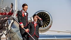 Air hostesses at the Dubai Airshow