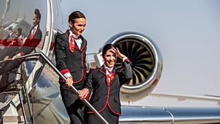 Air hostesses at the Dubai Airshow