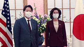 Japonya Ticaret Bakanı Hagiuda Koiçi ve ABD Ticaret Bakanı Gina Raimondo