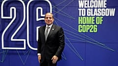 الرئيس المصري عبد الفتاح السيسي يصل إلى قمة كوب 26 في غلاسكو- اسكتلندا. 1 نوفمبر 2021.