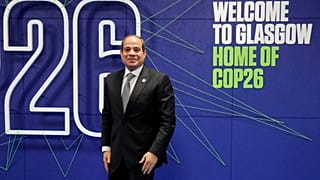 الرئيس المصري عبد الفتاح السيسي يصل إلى قمة كوب 26 في غلاسكو- اسكتلندا. 1 نوفمبر 2021.