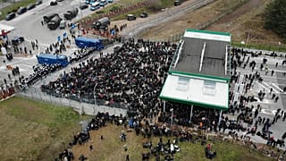 Luftaufnahme Grenzübergang Kuznica 15.11.2021