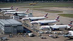 British Airways jets are seen at Heathrow Airport June 13, 2021.