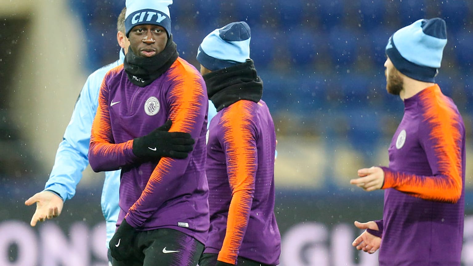 Séance d'entraînement de Manchester City avant le match de Ligue des Champions face au Shakhtar Donetsk, en Ukraine, le 22 octobre 2018