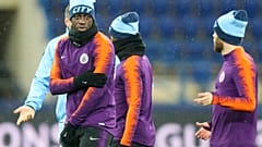 Séance d'entraînement de Manchester City avant le match de Ligue des Champions face au Shakhtar Donetsk, en Ukraine, le 22 octobre 2018