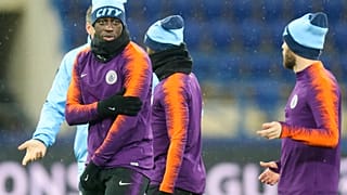 Séance d'entraînement de Manchester City avant le match de Ligue des Champions face au Shakhtar Donetsk, en Ukraine, le 22 octobre 2018