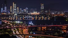 Vue de Séoul de nuit