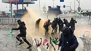 Poste de contrôle "Kuznitsa" à la frontière entre le Bélarus et la Pologne, mardi 16 novembre 2021. 
