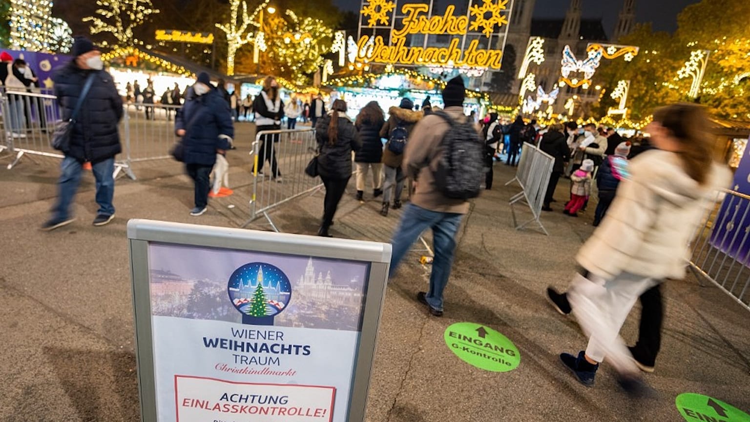 Le marché de Noël de Vienne (Autriche), le 12 novembre 2021