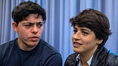 German-Irish volunteer Sean Binder and Syrian refugee Sarah Mardini