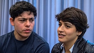German-Irish volunteer Sean Binder and Syrian refugee Sarah Mardini