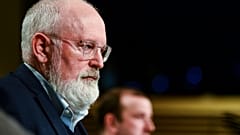 EU-Kommissare Frans Timmermans und Virginijus Sinkevičius bei einer Pressekonferenz bei einer Pressekonferenz in Brüssell, 12.05.2021