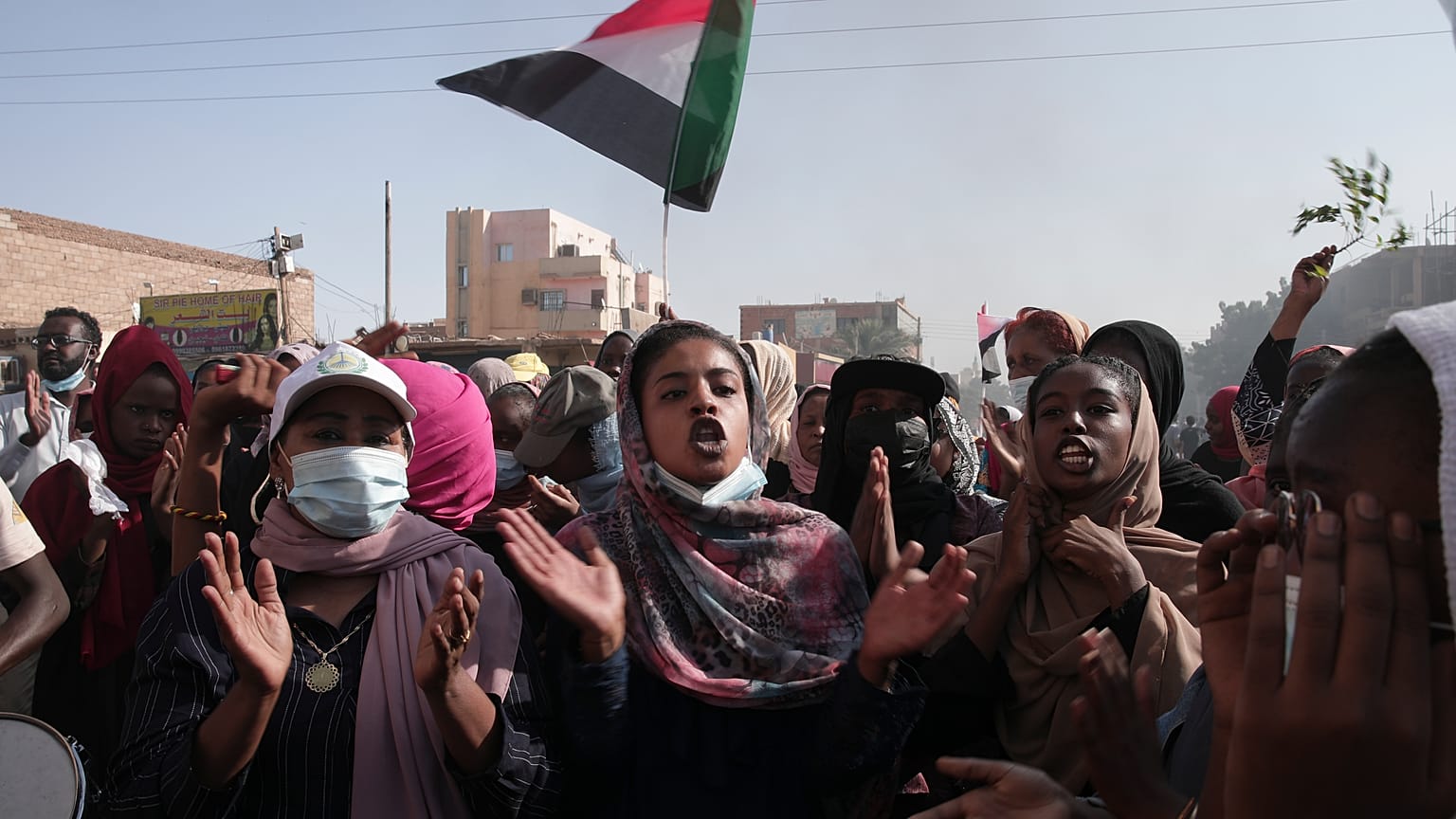 خلال تظاهرات السودان ضد الانقلاب العسكري