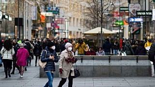In der Innenstadt von Wien in der 4. Welle der Corona-Krise