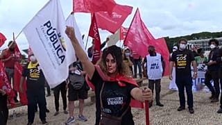 Protestos na Praça dos Três Poderes, em Brasília, contra o racismo