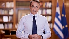 Ο Κυριάκος Μητσοτάκης στο τηλεοπτικό μήνυμα