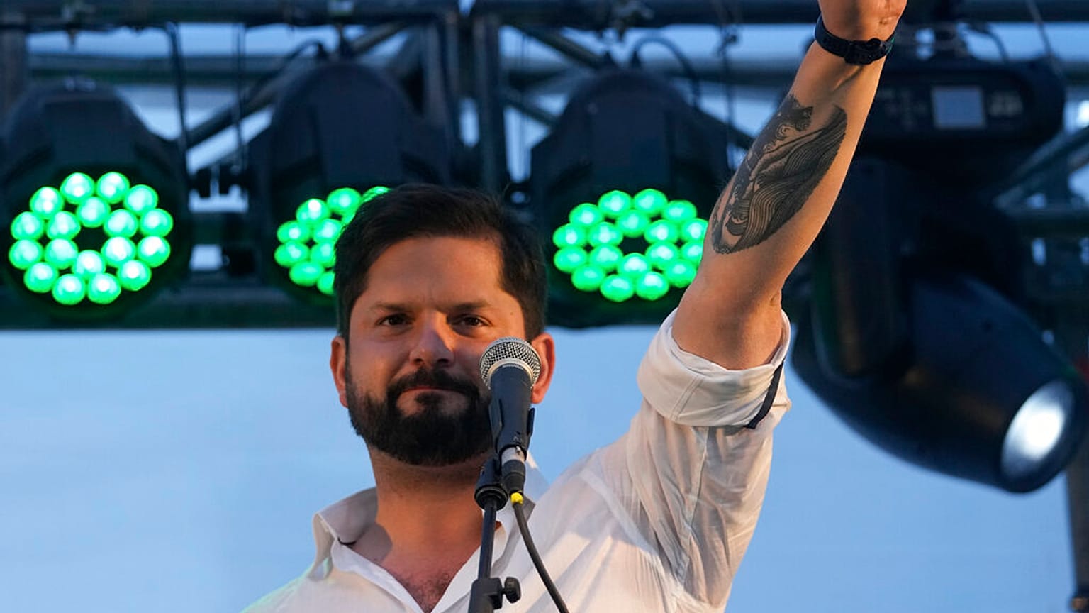 Gabriel Boric durante un acto de campaña.