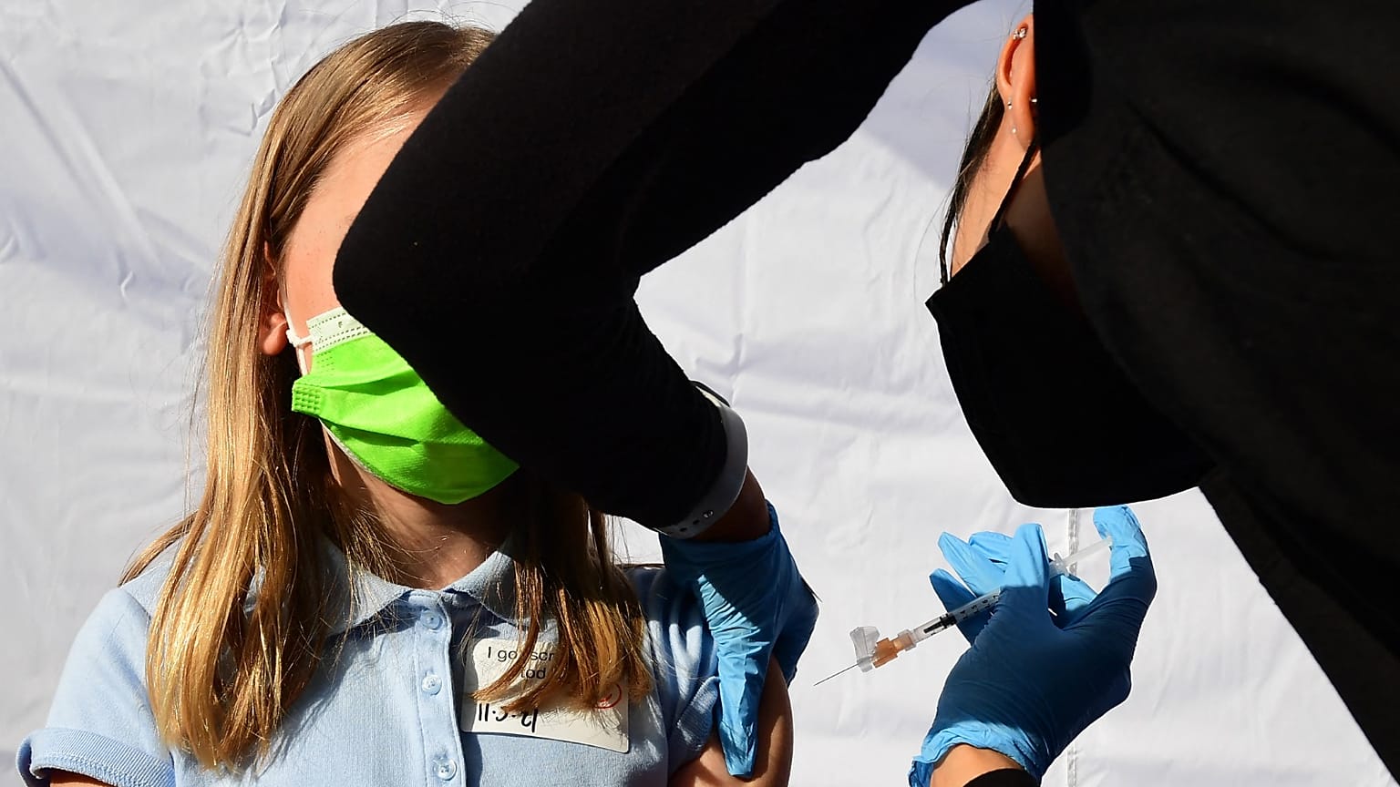A child being vaccinated 