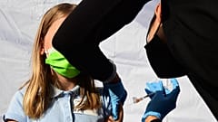 A child being vaccinated 