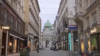 Shopping street in Vienna, Austria - 22 November 2021.