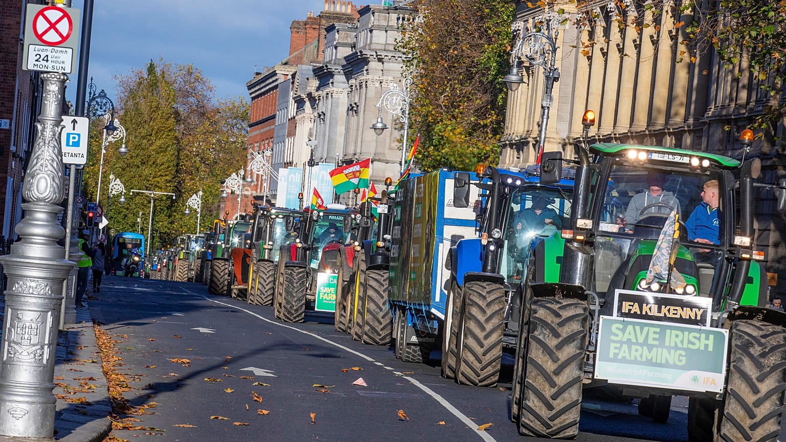 Irish farmers protest through Dublin, Ireland