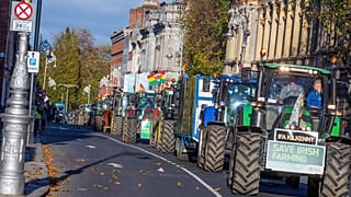 Irish farmers protest through Dublin, Ireland
