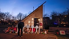 A memorial at Veteran's Park for the victims of Sunday's deadly Christmas parade crash in Waukesha
