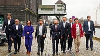 Vorstellung des Koalitionsvertrags mit Olaf Scholz, Annalena Baerbock und Robert Habeck sowie Christian Lindner in Berlin
