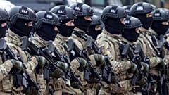 Members of the police forces of Bosnia's Serb-run part in an exercise days following plans announced by Milorad Dodik