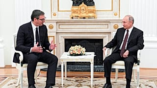 Владимир Путин и Александр Вучич на встрече в Кремле 23 июня 2020