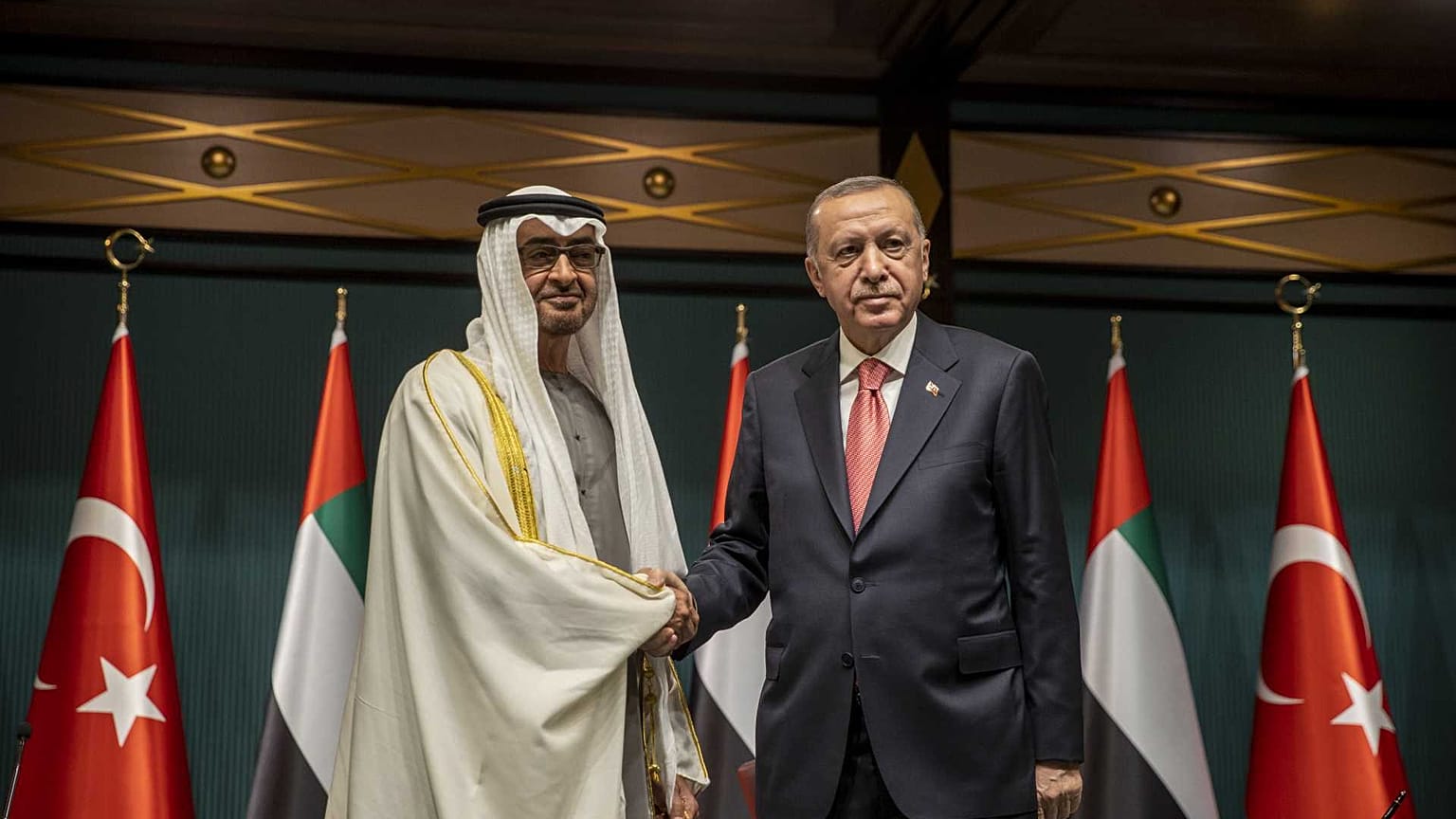 Abu Dabi Veliaht Prensi Şeyh Muhammed bin Zayed Al Nahyan ve Cumhurbaşkanı Recep Tayyip Erdoğan