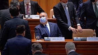 Prime Minister-designate Nicolae Ciucă pictured before a parliament vote on his government team in Bucharest on Thursday.