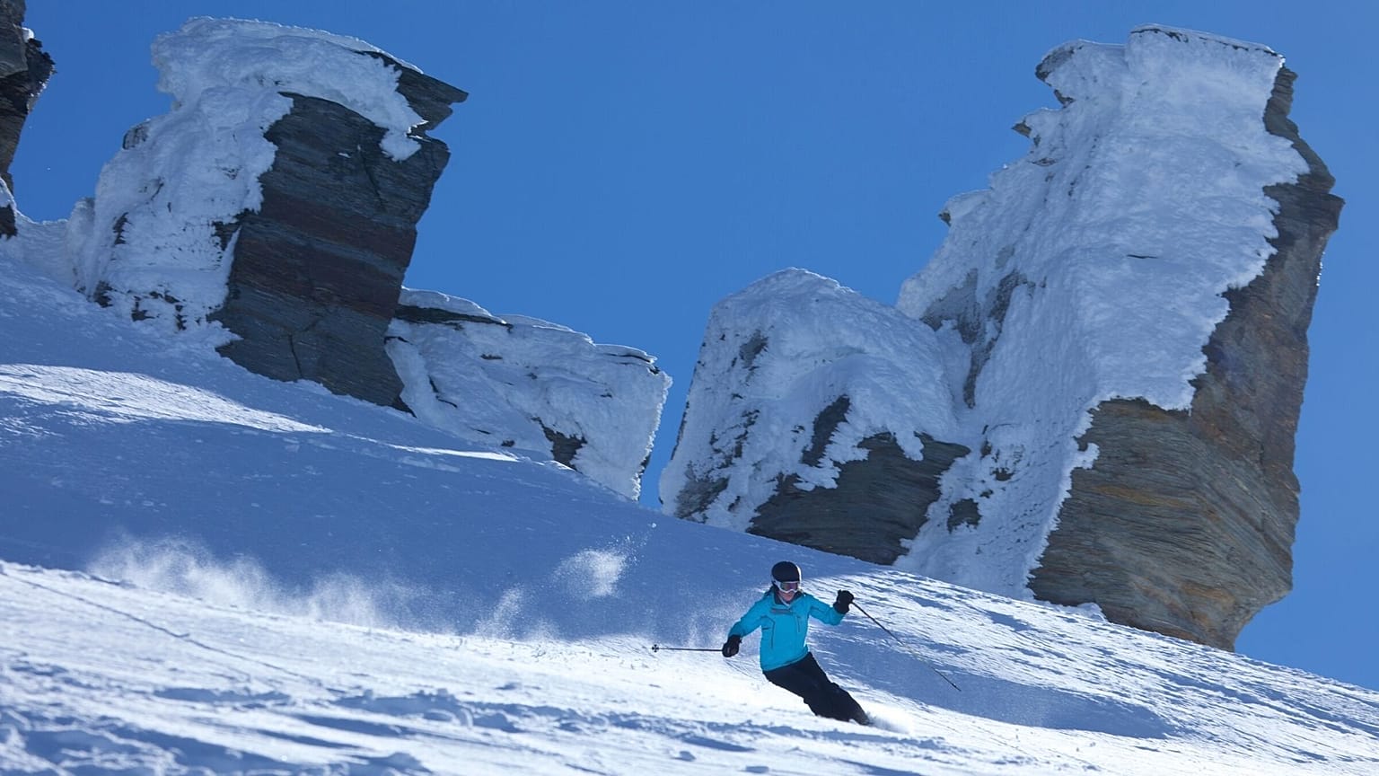 Skier in Wanaka, New Zealand