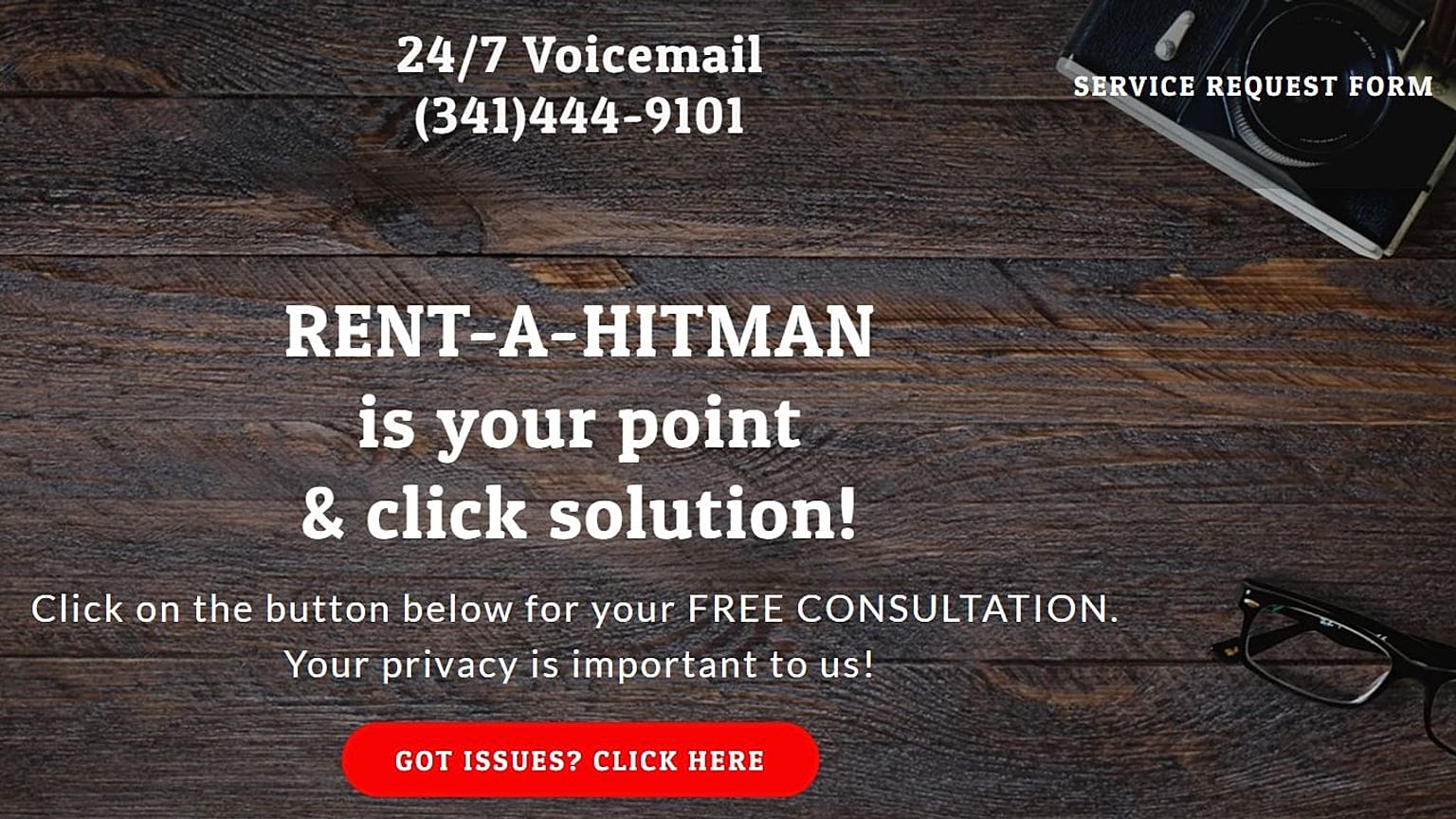 The Rent a Hitman website has received a number of genuine enquiries
