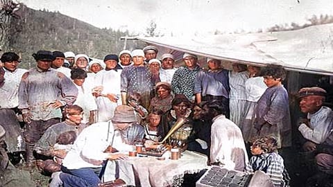 Ethnographic fieldwork at Altai, Russia, 1929.